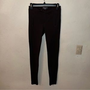 Vince Brown Skinny Stretch Ponte Pants with Zipper Pockets Excellent Condition